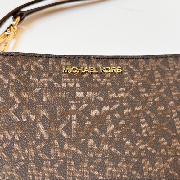 Michael Kors Jet Set Travel TZ Wristlet MK Brown - Picture 9 of 14